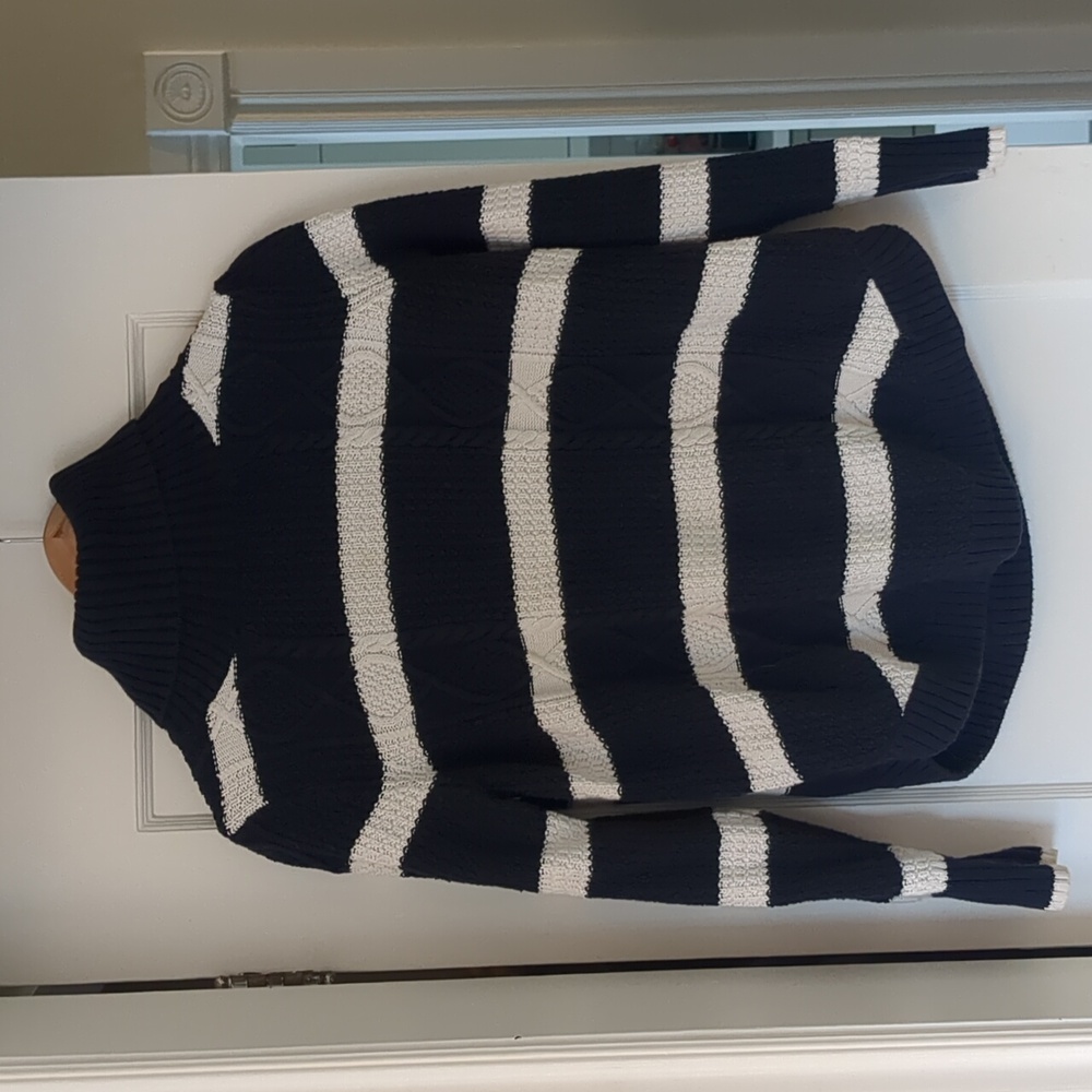 Gap Blue & White Cotton Sweater